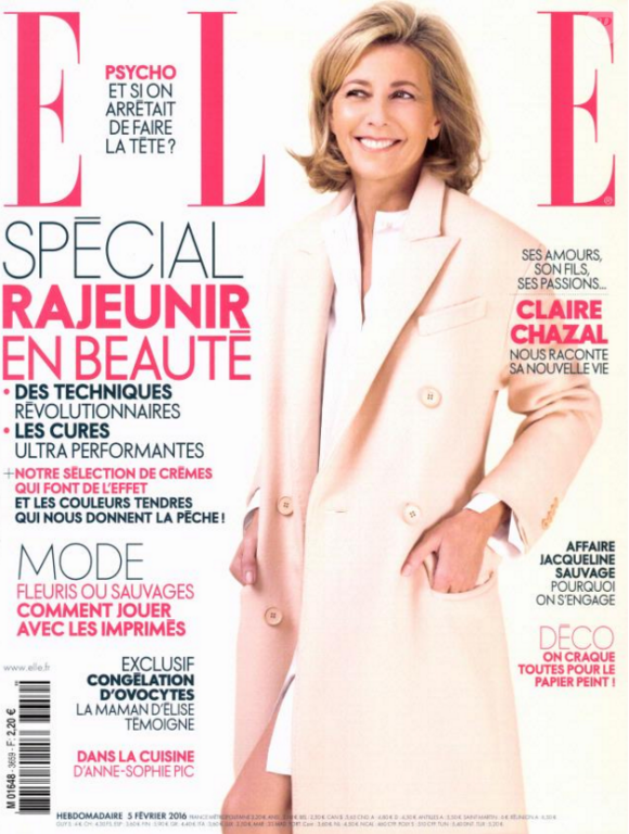 Claire Chazal en couverture de ELLE
