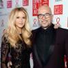 Pascal Obispo et sa femme Julie Hantson - Dîner de la mode 2016 pour le Sidaction au pavillon d'Armenonville à Paris, le 28 janvier 2016. ©Rachid Bellak/Bestimage