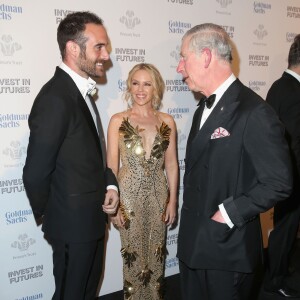 Kylie Minogue et son compagnon Joshua Sasse, le prince Charles, prince de Galles - Le prince Charles, prince de Galles assiste au dîner de gala "Prince's Trust Invest in Futures" à Londres le 4 février 2016.  Kylie Minogue and Prince Charles, Prince of Wales attend a pre-dinner reception for the Prince's Trust Invest in Futures Gala Dinner at The Old Billingsgate on February 4, 2016 in London, England. The dinner saw the financial community come together to raise vital funds for the youth charity which helps disadvantaged children turn their lives around04/02/2016 - Londres