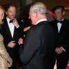Jerry Hall, le prince Charles, prince de Galles, Damien Lewis - Le prince Charles, prince de Galles assiste au dîner de gala "Prince's Trust Invest in Futures" à Londres le 4 février 2016.  Kylie Minogue and Prince Charles, Prince of Wales attend a pre-dinner reception for the Prince's Trust Invest in Futures Gala Dinner at The Old Billingsgate on February 4, 2016 in London, England. The dinner saw the financial community come together to raise vital funds for the youth charity which helps disadvantaged children turn their lives around04/02/2016 - Londres