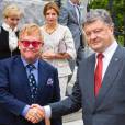 Le chanteur britannique rencontre le Président ukrainien Petro (Pyotr) Poroshenko à Kiev, le 13 septembre 2015.