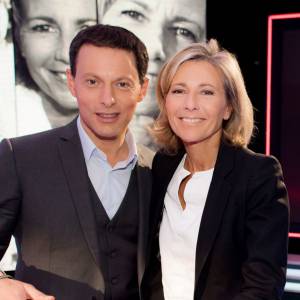 Exclusif - Enregistrement de l'émission Le Divan présentée par Marc-Olivier Fogiel avec Claire Chazal en invitée, le 23 mai 2015.