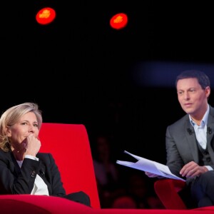 Exclusif - Enregistrement de l'émission Le Divan présentée par Marc-Olivier Fogiel avec Claire Chazal en invitée, le 23 mai 2015.