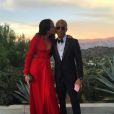 Pharell Williams et sa femme lors du mariage de Liberty Ross et Jimmy Iovine. Photo publiée sur Instagram, le 14 février 2016.