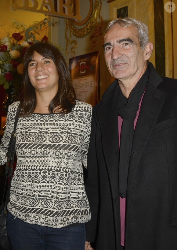 Estelle Denis et Raymond Domenech - Générale de la comédie musicale "Le Bal des Vampires" au Théâtre Mogador à Paris, le 16 octobre 2014.