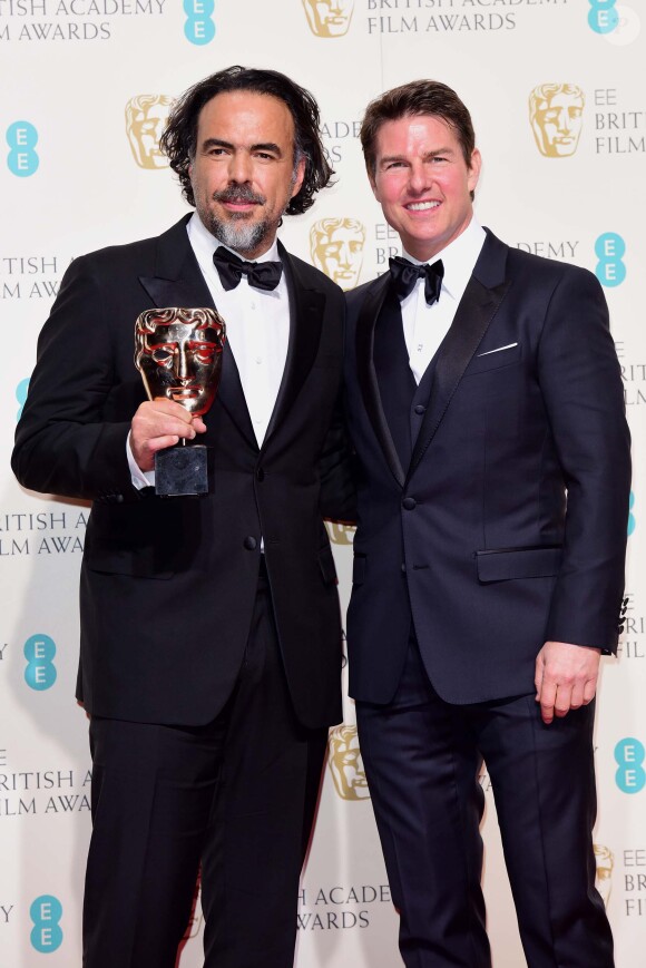 Alejandro Gonzalez Inarritu, Tom Cruise - Press Room lors de la 69e cérémonie des British Academy Film Awards (BAFTA) à Londres, le 14 février 2016.