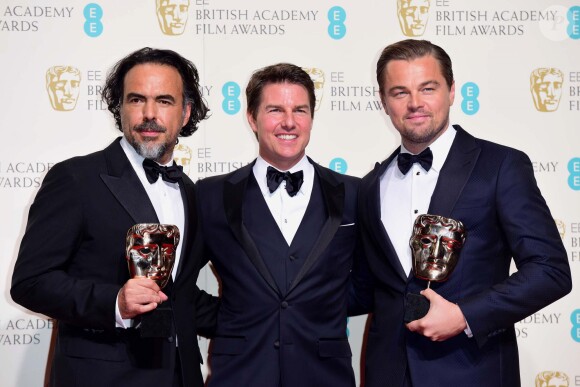 Leonardo DiCaprio, Alejandro Gonzalez Inarritu, Tom Cruise - Press Room lors de la 69ème cérémonie des British Academy Film Awards (BAFTA) à Londres, le 14 février 2016