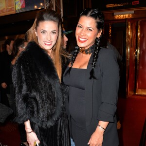 Ayem Nour, enceinte, et Capucine Anav à la cérémonie des Melty Future Awards 2016 au Grand Rex à Paris, le 16 février 2016. © Veeren