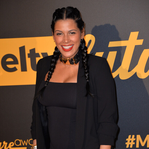 Ayem Nour, enceinte, à la cérémonie des Melty Future Awards 2016 au Grand Rex à Paris, le 16 février 2016. © Veeren