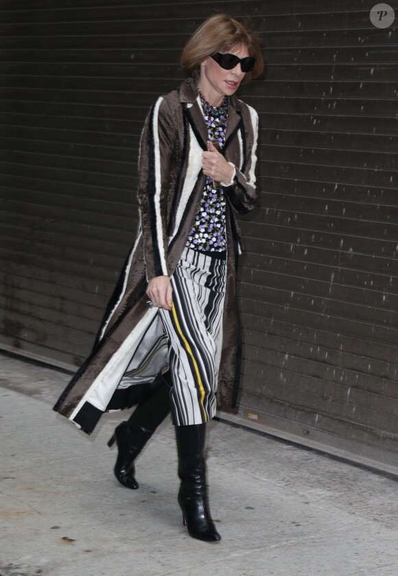 Anna Wintour - Sorties du défilé Michael Kors lors de la fashion week à New York, le 17 février 2016. 17 February 2016.