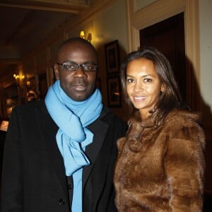 Lilian Thuram et Karine Le Marchand à Paris, le 12 décembre 2011.