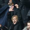 Audrey Crespo-Mara - People au match de Ligue 1 PSG - Reims lors de la 27ème journée au Parc des Princes à Paris, le 20 février 2016. - Merci de flouter la tete des enfants-20/02/2016 - Paris