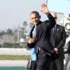 Le président Barack Obama arrive à Los Angeles le 11 février 2016.