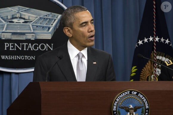 Le président des Etats-Unis, Barack Obama - Réunion du Conseil National de Sécurité à propos de l'engagement contre l'État Islamique à Arlington. Le 14 décembre 2015