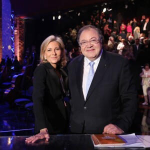 Exclusif - Claire Chazal et Frédéric Lodéon, lors de la 23e cérémonie des Victoires de la Musique classique, à la Halle aux Grains, à Toulouse le 24 février 2016. © Patrick Bernard/Quentin Salinier