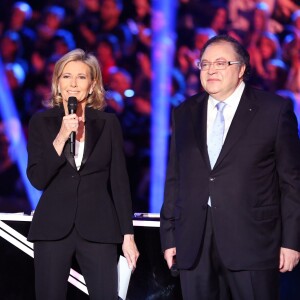 Exclusif - Claire Chazal et Frédéric Lodéon, lors de la 23e cérémonie des Victoires de la Musique classique, à la Halle aux Grains, à Toulouse le 24 février 2016. © Patrick Bernard/Quentin Salinier