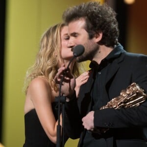 Cyril Dion et Mélanie Laurent (César du meilleur documentaire pour "Demain") - 41e cérémonie des Cesar au théâtre du Châtelet à Paris, le 26 février 2016. © Borde-Jacovides/Bestimage