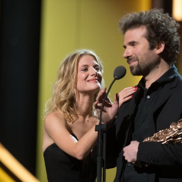 Cyril Dion et Mélanie Laurent (César du meilleur documentaire pour "Demain") - 41e cérémonie des Cesar au théâtre du Châtelet à Paris, le 26 février 2016. © Borde-Jacovides/Bestimage