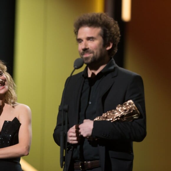 Cyril Dion et Mélanie Laurent (César du meilleur documentaire pour "Demain") - 41e cérémonie des Cesar au théâtre du Châtelet à Paris, le 26 février 2016. © Borde-Jacovides/Bestimage