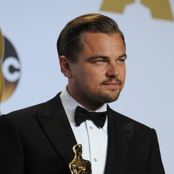 Leonardo DiCaprio (Oscar du meilleur acteur pour le film "The Revenant") - Press Room de la 88ème cérémonie des Oscars à Hollywood, le 28 février 2016.