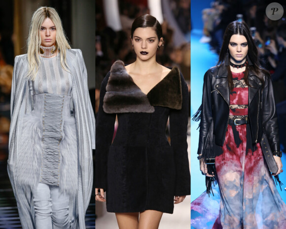 Balmain, Christian Dior, Elie Saab : Kendall Jenner, transformée pour ses trois défilés parisiens.