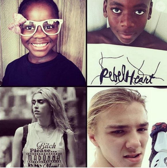 Les quatre enfants de Madonna (Mercy, David Banda, Lourdes et Rocco), photo de son compte Instagram.