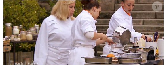 Hélène Darroze et son équipe, dans Top Chef 2016 (épisode du lundi 6 mars 2016 sur M6).