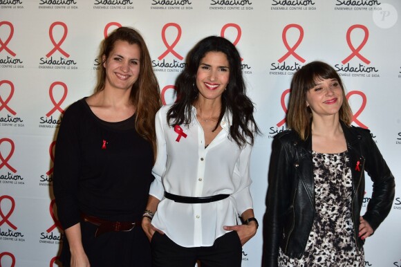 Anne-Marie Gabelica, Farida et Mélanie Taravant à la Soirée de lancement du Sidaction 2016 au Musée du Quai Branly à Paris le 7 mars 2016. © Giancarlo Gorassini/Bestimage