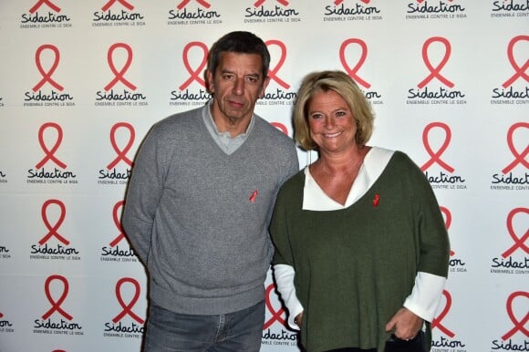 Michel Cymes et Marina Carrère d'Encausse à la Soirée de lancement du Sidaction 2016 au Musée du Quai Branly à Paris le 7 mars 2016. © Giancarlo Gorassini/Bestimage