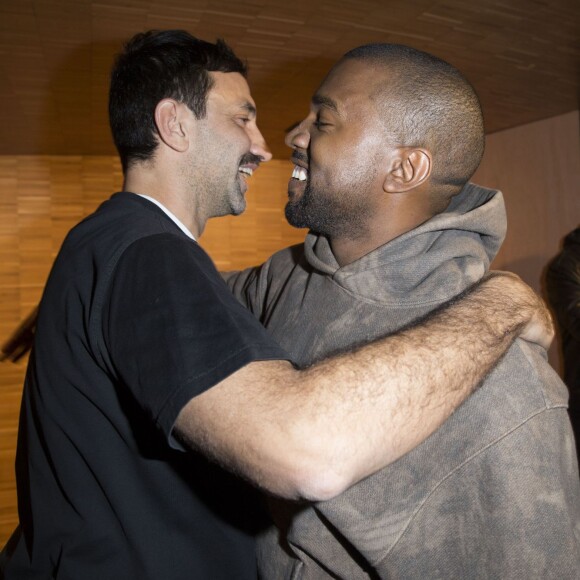 Exclusif - Riccardo Tisci et Kanye West - Coulisses du défilé Givenchy, collection prêt-à-porter automne-hiver 2016-2017 à Paris le 6 mars 2016. © Olivier Borde/Bestimage