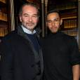 Remo Ruffini et Lewis Hamilton lors du dîner Lewis Hamilton et Melvin Chua à La Réserve à Paris, le 07/03/2016