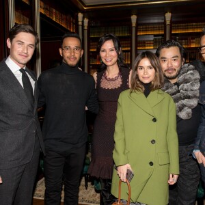 Charlie Siem, Lewis Hamilton, Wendi Deng, l'ex-femme de Rupert Murdoch, Miroslava Duma (Mira Duma), Melvin Chua et Hidetoshi Nakata à La Réserve à Paris, le 07/03/2016