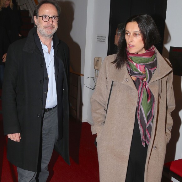 Exclusif - Marc Levy et sa femme Pauline Lévêque enceinte arrivent au Festival du film "In French with English subtitles" à New York, le vendredi 20 Novembre 2015.