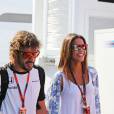  Fernando Alonso et Lara Alvarez, ex-compagne de Fernando Alonso, au Grand Prix de Hongrie à Budapest le 25 juillet 2015. Leur rupture a été révélée en mars 2016, après un an et quatre mois de relation. 