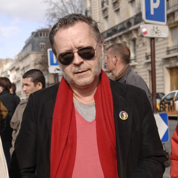 Renaud lors d'une manifestation à Paris, le 1er mars 2008