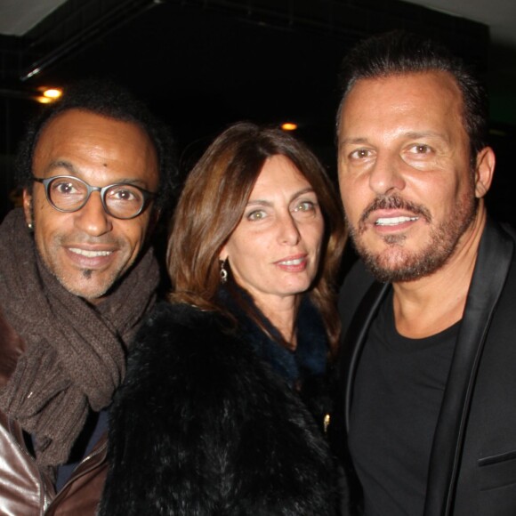 Manu Katché, sa femme Laurence et Jean-Roch - Soirée d'inauguration au Vip Room après une transformation intégrale de l'établissement à Paris le 5 novembre 2015.