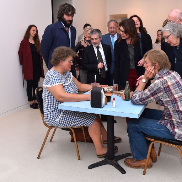 La princesse Caroline de Hanovre visitait le 15 mars 2016 à la Villa Paloma une exposition consacrée par le Nouveau Musée National de Monaco au sculpteur américain Duane Hanson. © Bruno Bebert / Bestimage