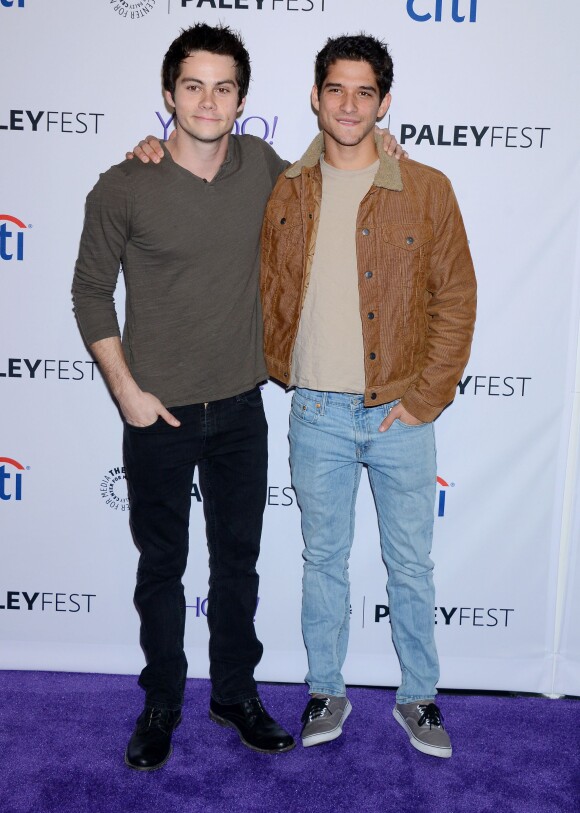 Dylan O'Brien et Tyler Posey de la série Teen Wolf à New York en décembre 2015 © Gilbert Flores/Broadimage/Abaca