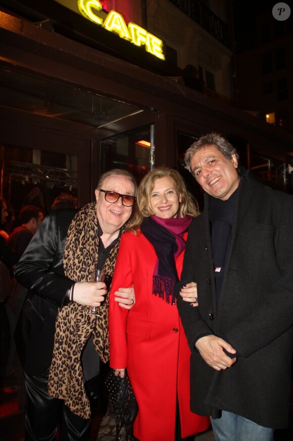 Exclusif - Michel Michel, Valérie Trierweiler et Jean-Noël Mirande - Soirée d'inauguration du Club Banana Café à Paris, le 21 mars 2016. © Philippe Baldini/Bestimage