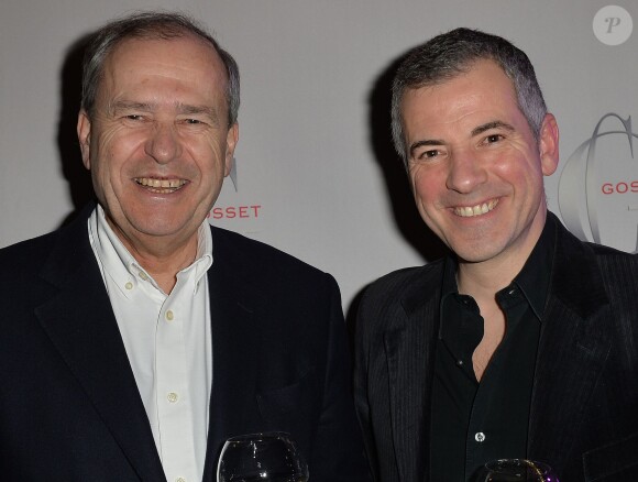Exclusif - Jean-Pierre Cointreau et Bruno Putzulu - Cocktail Dégustation du Champagne Gosset " 15 ans de cave a minima" à l'Alcazar à Paris le 21 mars 2016. © Veeren/Bestimage