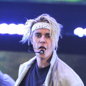 Justin Bieber en concert au Staples Center pour le Purpose World Tour. Los Angeles, le 20 mars 2016.