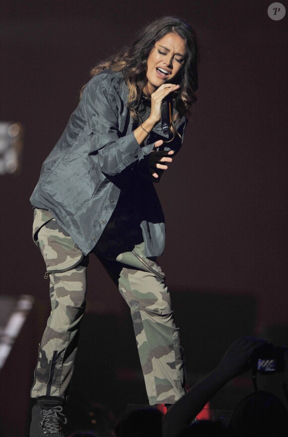 Moxie Raia en concert au Staples Center pour le Purpose World Tour. Los Angeles, le 20 mars 2016.
