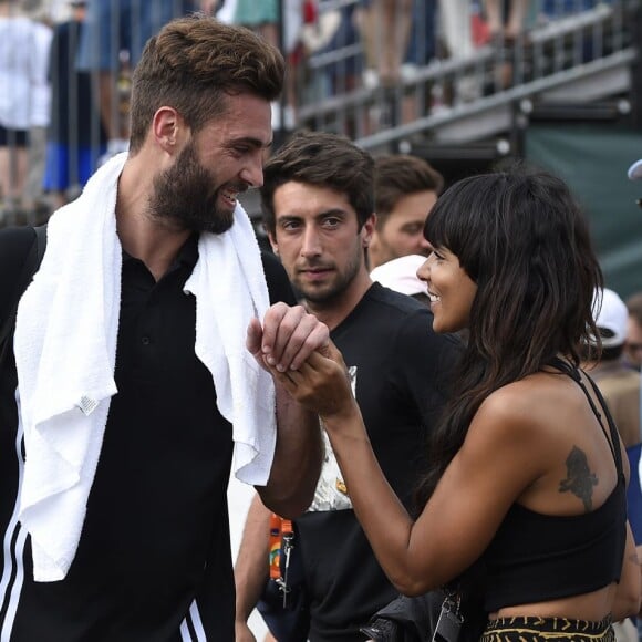 Benoit Paire et Shy'm durant l'Open de Miami, le 25 mars 2016.