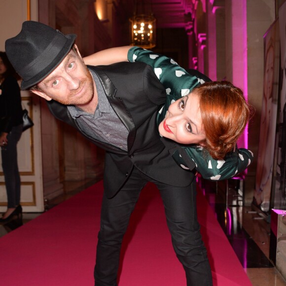 Mathias Malzieu (Dionysos) et sa compagne Rose Marie - Lancement du livre "Finger in the nose" par Sandra Lou pour lutter contre le cancer des enfants au Palais Brongniart à Paris, le 2 novembre 2015. © Veeren Ramsamy/Bestimage