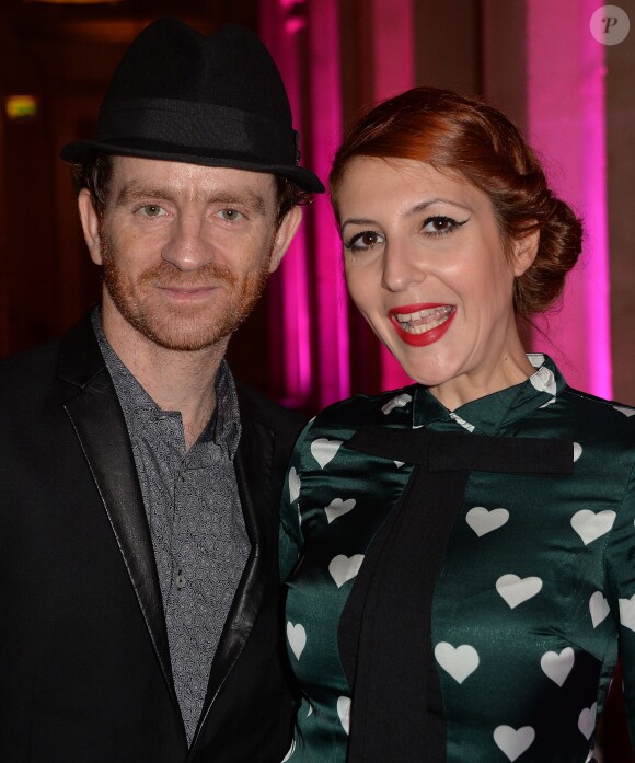 Mathias Malzieu (Dionysos) et sa compagne Rose Marie - Lancement du livre "Finger in the nose" par Sandra Lou pour lutter contre le cancer des enfants au Palais Brongniart à Paris, le 2 novembre 2015. © Veeren Ramsamy/Bestimage