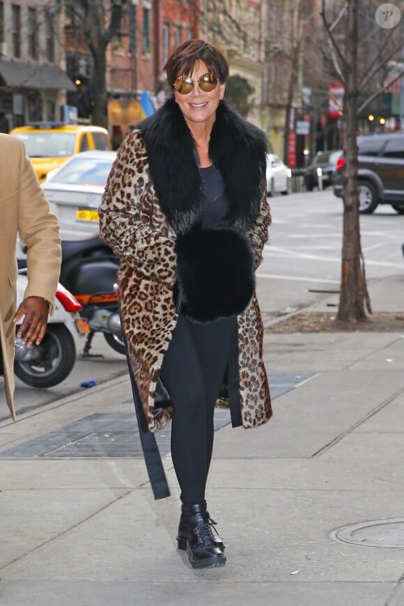 Kris Jenner dans les rues de New York, le 10 février 2016.