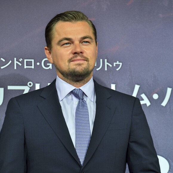 Leonardo DiCaprio lors d'une conférence de presse pour le film "The Revenant" à l'hôtel Ritz Carlton à Tokyo, le 23 mars 2016.