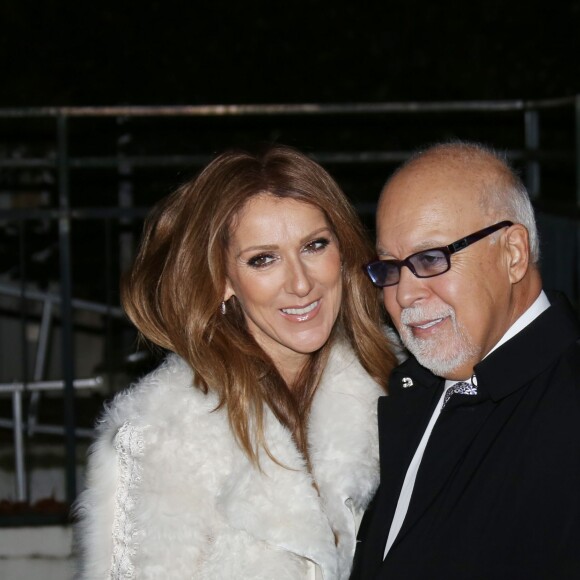 Celine Dion et son mari Rene Angelil arrivent a l'enregistrement de l'emission "Vivement dimanche" au studio Gabriel a Paris le 13 novembre 2013.