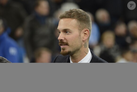 Le chanteur M.Pokora (Matt Pokora) - People dans les tribunes lors du match Marseille-PSG, PSG remporte le match 2 à 1, à Marseille le 7 février 2016. © Eric Etten/Bestimage 