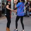 Kourtney Kardashian, Kendall Jenner et Reign Disick aux abords du musée LACMA à Los Angeles le 2 Avril 2016